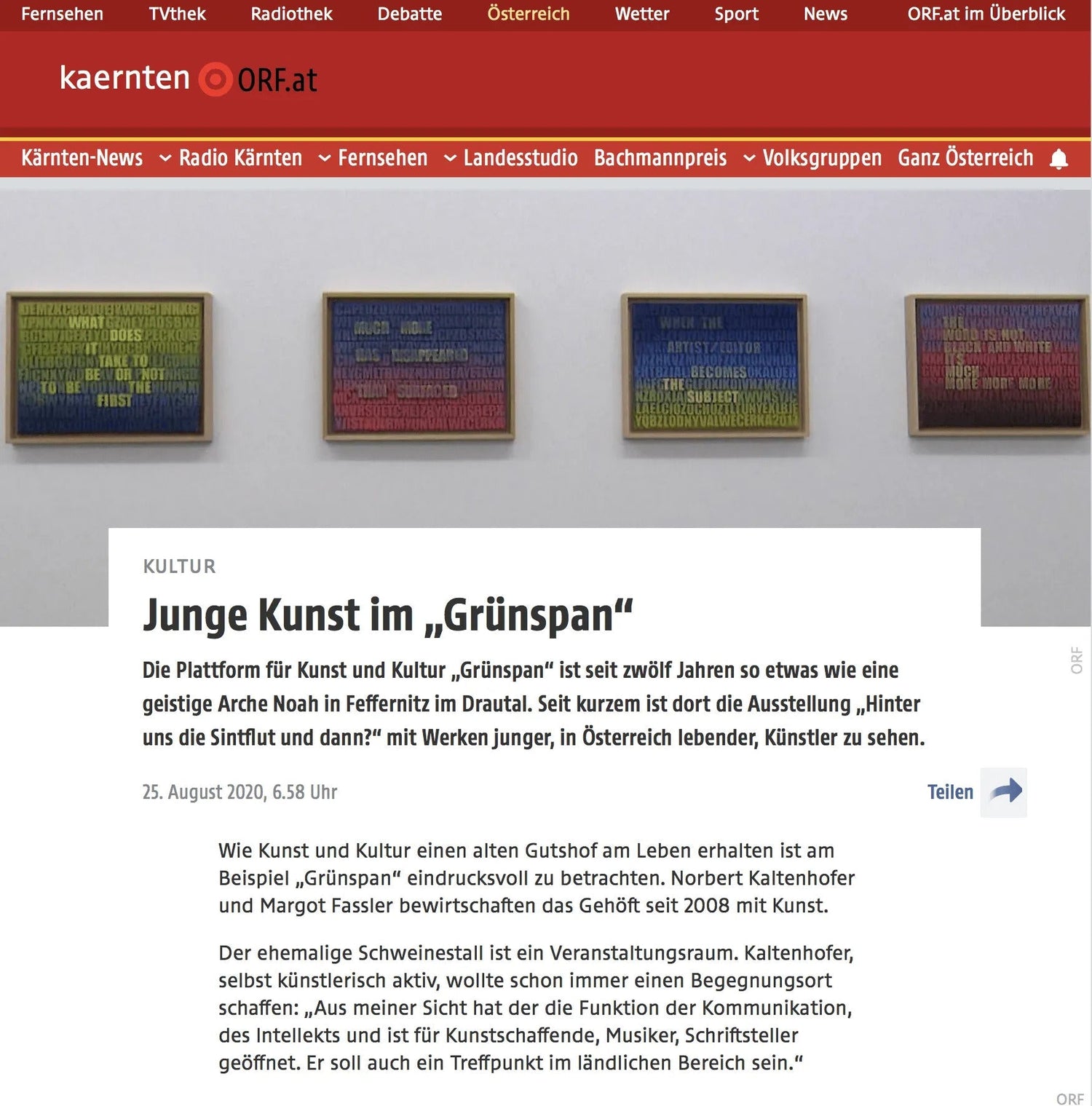 Kultur Junge Kunst im „Grünspan“